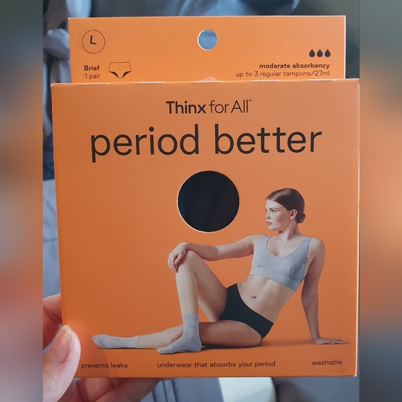 Black, Thinx for All Panties - Size L - Picture 2 of 2